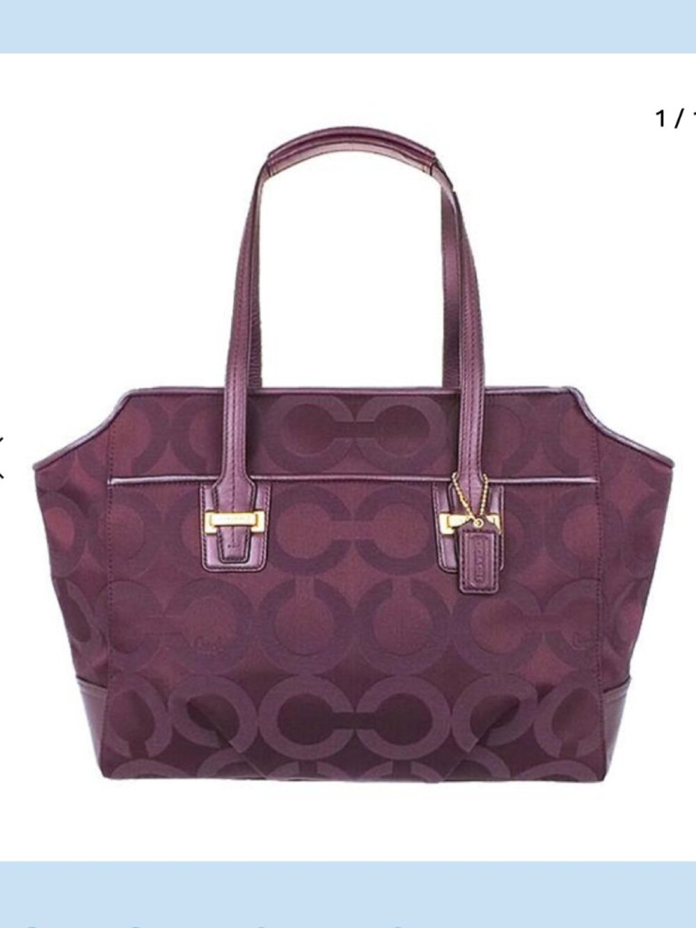 Coach Taylor Op Art Alexis Eggplant Purple Women's Bag G1369-F25501